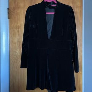 Express Black Velvet Romper